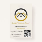 Modern Real Estate white and gold custom logo  Badge (Voorkant)