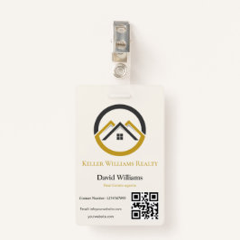 Modern Real Estate white and gold custom logo  Badge