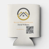 Modern Real Estate white and gold custom logo  Blikjeskoeler (Achterkant)