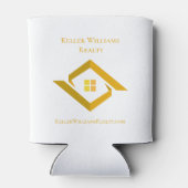 Modern Real Estate White and gold custom logo  Blikjeskoeler (Achterkant)