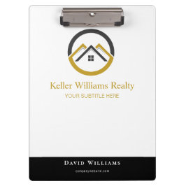 Modern Real Estate white and gold custom logo  Klembord
