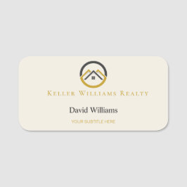 Modern Real Estate white and gold custom logo  Naamplaatje