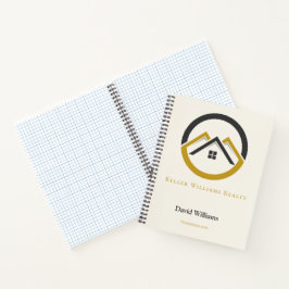 Modern Real Estate white and gold custom logo  Notitieboek