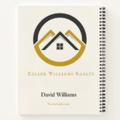 Modern Real Estate white and gold custom logo  Notitieboek (Achterkant)