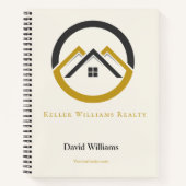Modern Real Estate white and gold custom logo  Notitieboek (Voorkant)