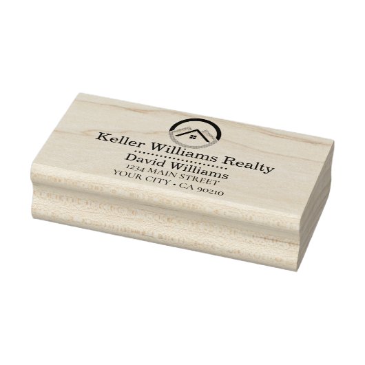 Modern Real Estate white and gold custom logo  Rubberstempel (Stempel)