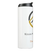 Modern Real Estate white and gold custom logo  Thermosbeker (Gedraaid links)