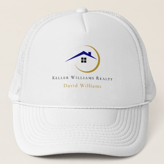 Modern Real Estate white and gold custom logo Trucker Pet (Voorkant)