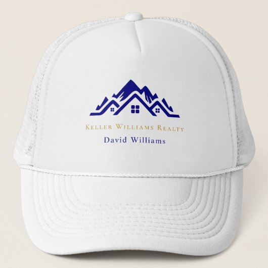 Modern Real Estate white and gold custom logo  Trucker Pet (Voorkant)