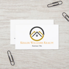 Modern Real Estate white and gold custom logo  Visitekaartje