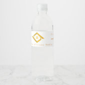 Modern Real Estate white and gold custom logo  Waterfles Etiket (Voorkant)