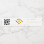 Modern Real Estate white and gold custom logo  Waterfles Etiket (Enkel label)