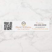 Modern Real Estate white and gold custom logo  Waterfles Etiket (Enkel label)