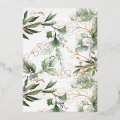 Modern Real Gold Eucalyptus Wreath Wedding Folie Uitnodiging (Achterkant)