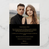 Modern Real Golden 2 Photos Trendy Geometric Arch  Folie Uitnodiging (Achterkant)