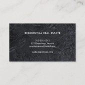Modern Realtor Black Stone Visitekaartje (Achterkant)
