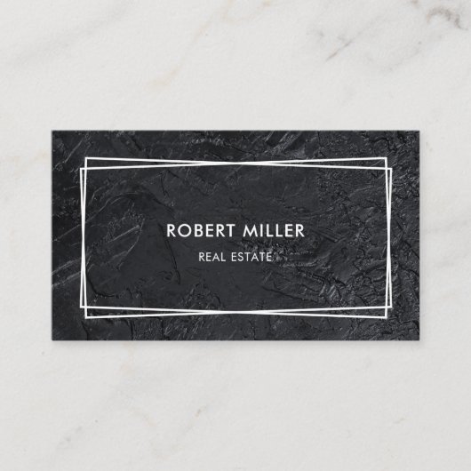 Modern Realtor Black Stone Visitekaartje (Voorkant)
