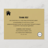 Modern Realtor Bleek Gold Business Hartelijk dank Briefkaart (Voorkant)