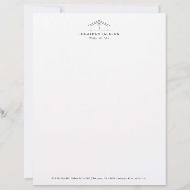 Modern Realtor Home Logo Briefhoofd (Voorkant)