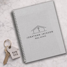 Modern Realtor Home Logo Grijs Nep Linnen
