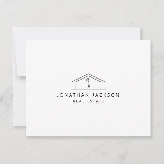 Modern Realtor Home Logo Notitiekaartje (Voorkant)
