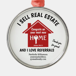 Modern Realtor ik VERKOPEN ECHTE VESTAAT Metalen Ornament