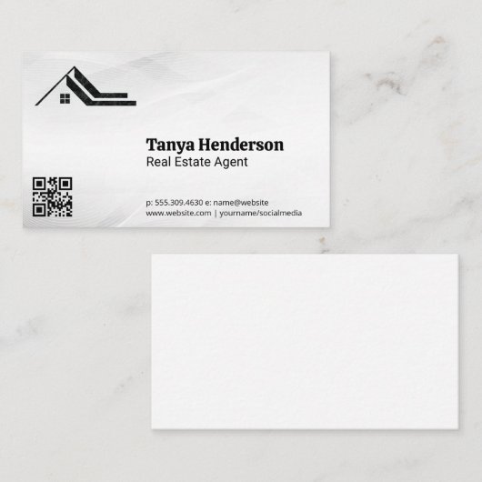 Modern Realtor Logo | QR-code Visitekaartje (Voorkant / Achterkant)