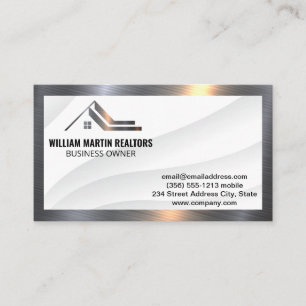 Modern Realtor Metal Logo   Metaalgrens Visitekaartje