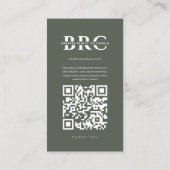 Modern Realtor Monogram Instagram Vastgoed Sage Visitekaartje (Achterkant)