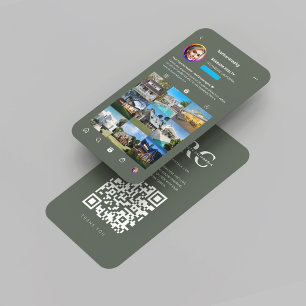 Modern Realtor Monogram Instagram Vastgoed Sage Visitekaartje