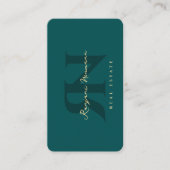 Modern Realtor Monogram R N Donker Blauwgroen onro Visitekaartje (Voorkant)