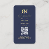 Modern Realtor Monogram R N Donkerblauw onroerend Visitekaartje (Achterkant)