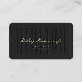 Modern Realtor Monogram Zwart Vastgoed Agent Visitekaartje (Voorkant)
