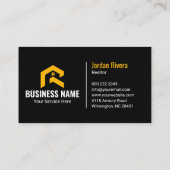 Modern Realtor Mortgage Real Estate Yellow Black Visitekaartje (Achterkant)