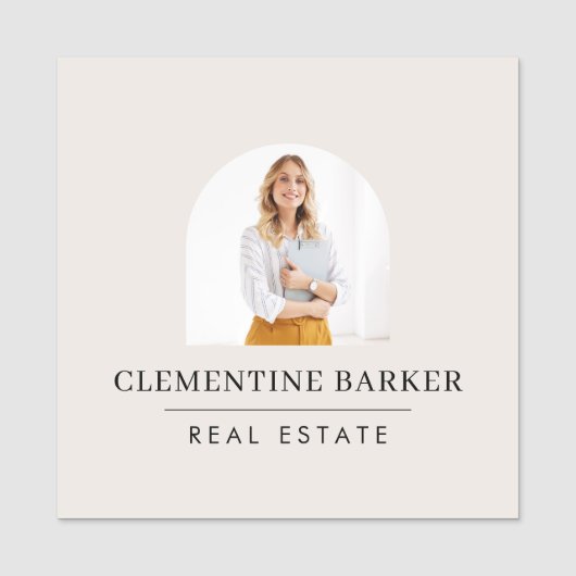 Modern Realtor Name Badge with Photo Arch Elegant (Voorkant)