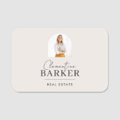 Modern Realtor Name Badge with Photo Arch Elegant (Voorkant)