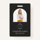Modern Realtor Name Badge with Photo Arch Elegant (Voorkant)