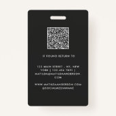 Modern Realtor Name Badge with Photo Arch Elegant (Achterkant)