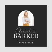 Modern Realtor Name Badge with Photo Arch Elegant (Voorkant)