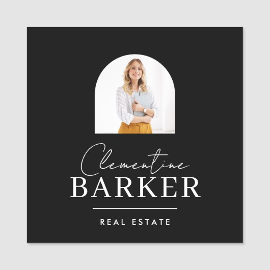 Modern Realtor Name Badge with Photo Arch Elegant (Voorkant)