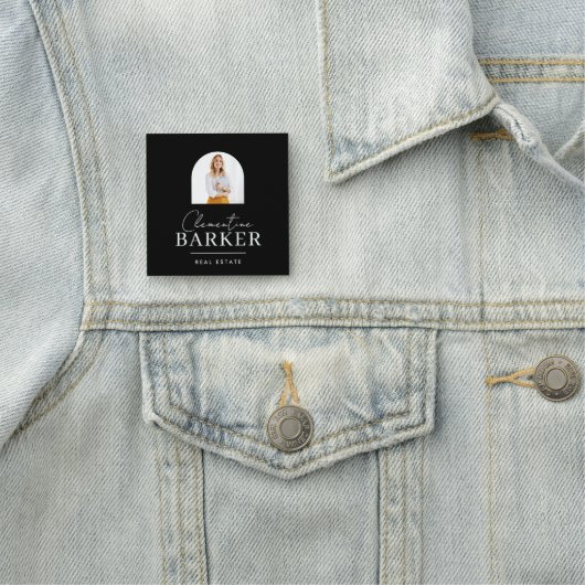 Modern Realtor Name Badge with Photo Arch Elegant (In situ)