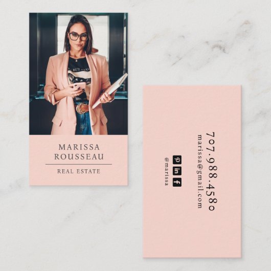 Modern Realtor Photo Visitekaartje (Voorkant / Achterkant)