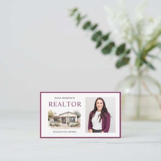 Modern Realtor Real Estate Agent Photo Visitekaartje (Staand voorkant)