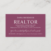 Modern Realtor Real Estate Agent Photo Visitekaartje (Achterkant)