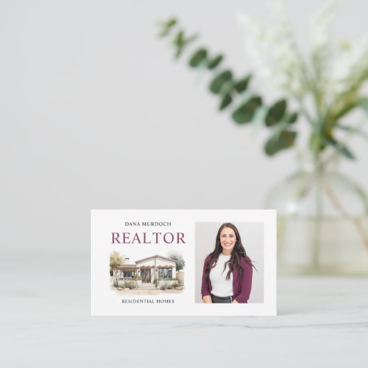 Modern Realtor Real Estate Agent Photo Visitekaartje (Staand voorkant)