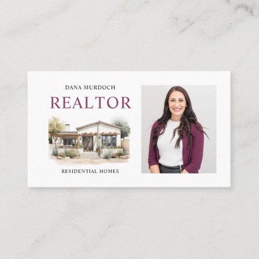 Modern Realtor Real Estate Agent Photo Visitekaartje (Voorkant)