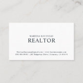 Modern Realtor Real Estate Photo Business Card Visitekaartje (Achterkant)