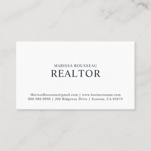 Modern Realtor Real Estate Photo Business Card Visitekaartje (Achterkant)