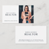 Modern Realtor Real Estate Photo Business Card Visitekaartje (Voorkant / Achterkant)