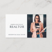 Modern Realtor Real Estate Photo Business Card Visitekaartje (Voorkant)